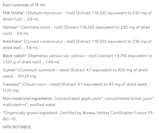 Superdiet Drainaflore Digestion Ingredients