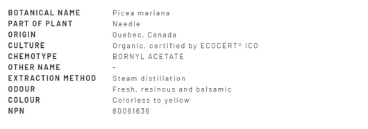 Divine Essence Spruce-Black Essential Oil Organic 15ml Description