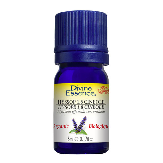 Divine Essence Hyssop 1.8 Cineole Essential Oil Organic 5ml