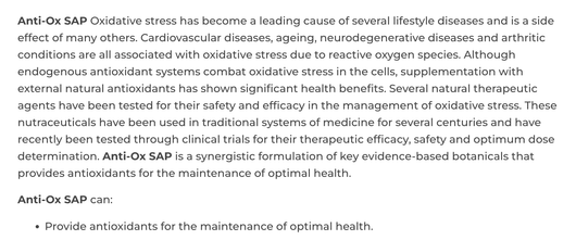 NFH Anti Ox SAP Benefits