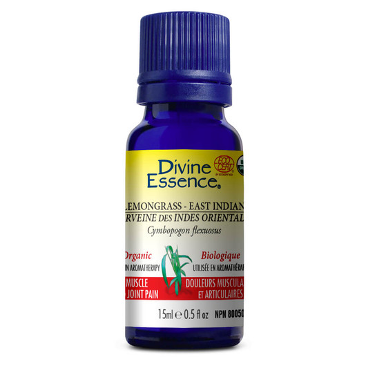 Divine Essence Lemongrass-East Indian Essential Oil Organic 15ml 