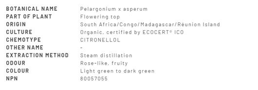 Divine Essence Geranium Bourbon Essential Oil Organic 5ml - Description
