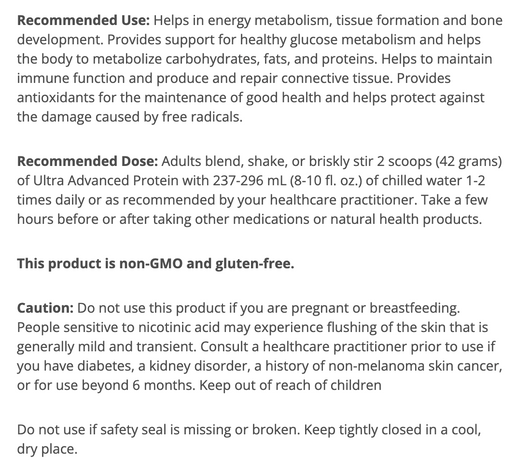 Metagenics Ultra Advanced Protein Suggested Use