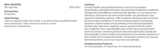 Aor Pro Ortho Core 180 Capsules Directions of use