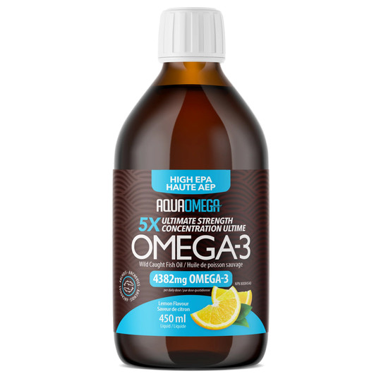 AquaOmega High EPA 5X Ultimate Strength Lemon Flavoured 450 ml