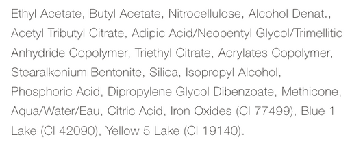 Mineral Fusion Nail Polish Little Black Dress - Ingredients