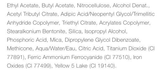 Mineral Fusion Nail Polish Smoke & Mirrors -ingredients