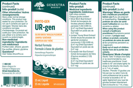 Genestra UR gen 15 ml-ingredients