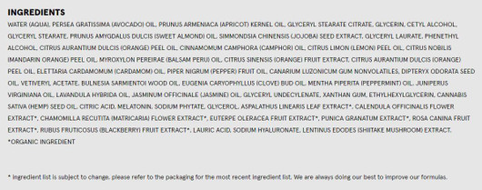 Acure Hydrating Overnight Dream Cream 50ml Ingredients