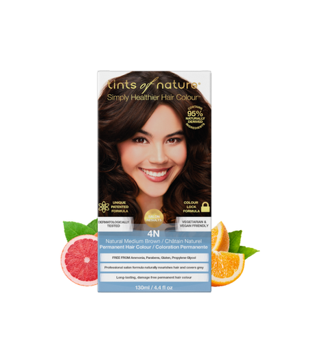 Tints of Nature 4N Natural Medium Brown Permanent Hair Dye 130 ml
