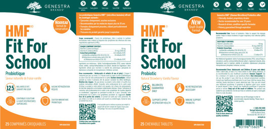 Genestra HMF Fit For School (Shelf-Stable) 25 Chewable Tablets Ingredients
