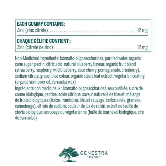 Genestra Zinc Gummies Ingredients