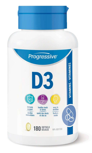 Progressive Vitamin D3 1000 IU 180 Softgels