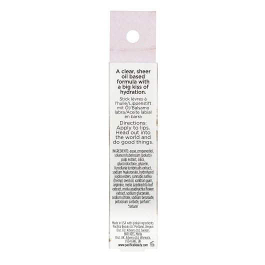 Pacifica Glow Stick Lip Oil Pink Sheer 4g (Ingredients & Directions)