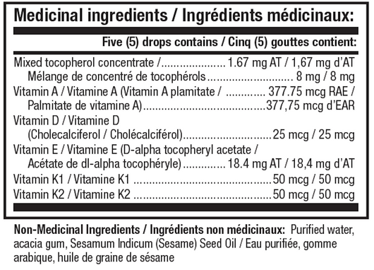 Biotics Research Bio ADEK Mulsion - Ingredients
