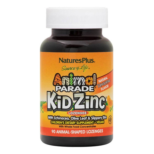 Natures Plus Animal Parade KidZinc Lozenges Tangerine 90 Tablets
