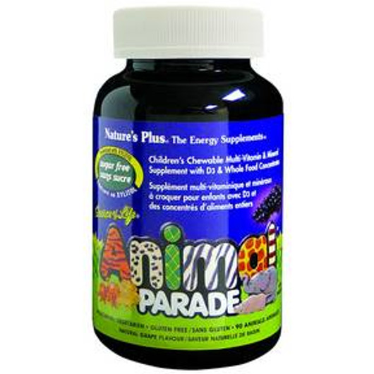 Natures Plus Animal Parade Multivitamin Sugar-Free Children’s Chewables Grape 90 Tablets