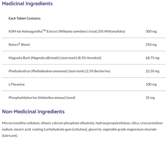 Bioclinic Naturals CortAlign - Ingredients
