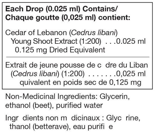 Unda Cedrus Libani Ingredietns