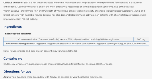 NFH Coriolus SAP Benefits