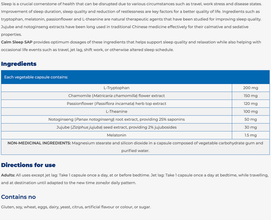 NFH Calm Sleep SAP Benefits
