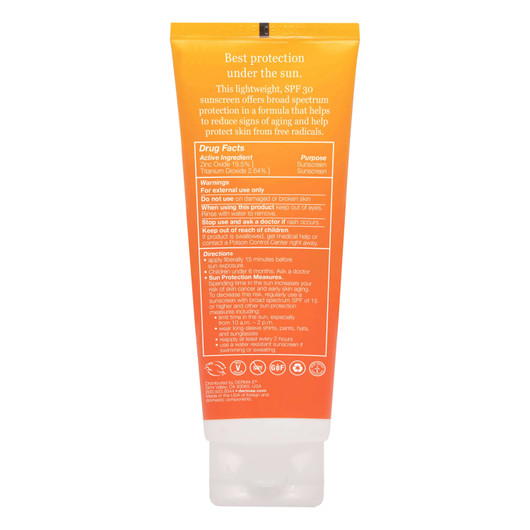 Derma e Clear Zinc Body Sunscreen SPF30 113 g (Ingredients)