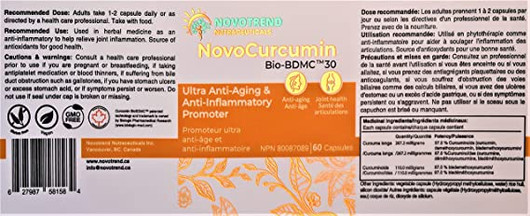 Novotrend NovoCurcumin Bio BDMC30 60 Capsules
