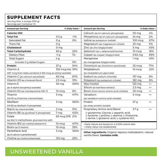 Imix Nutrition Absorb Plus Unsweetened Vanilla (Supplements Facts)