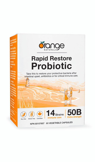 Orange Naturals Rapid Restore Probiotic 50B 60 Veg Capsules
