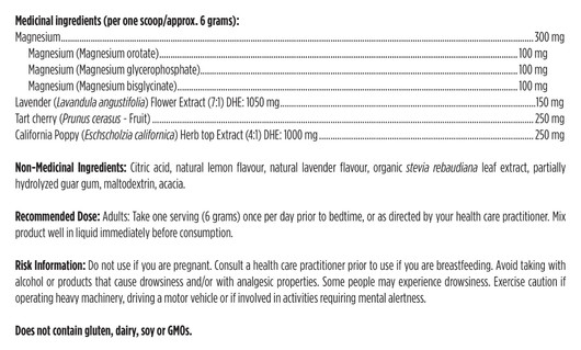 Designs for Health TriMag Night 180 g Powder ingredients