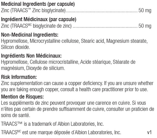 Ortho Molecular Products Reacted Zinc Ingredients