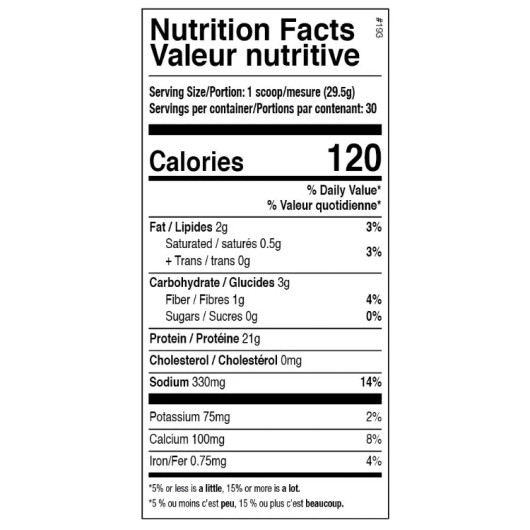 ANS Performance FRESH1 Vegan Protein Vanilla Chai Nutrition facts