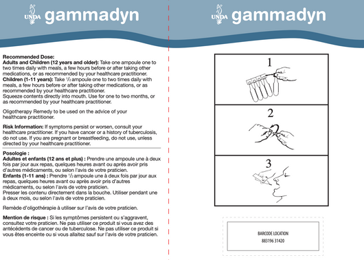 Unda Gammadyn Zn Suggested Dose