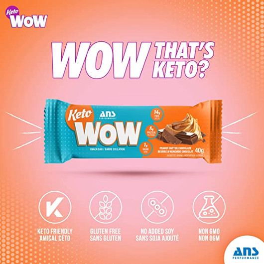 ANS Performance KetoWow Bar Peanut Butter Chocolate Bar
