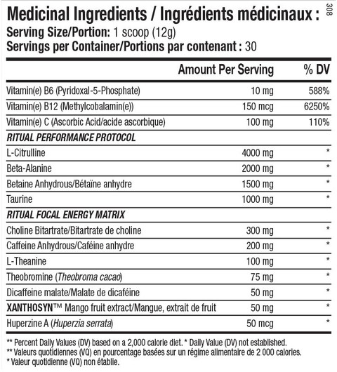 ANS Performance Ritual Pre Workout Spiced Apple 360g
