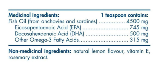 Nordic Naturals Omega 3 Liquid Lemon 237 ml-ingredients