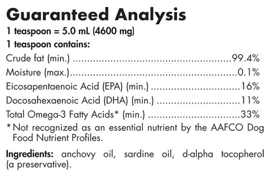 Nordic Naturals Pet Omega 3 Unflavoured -ingredients