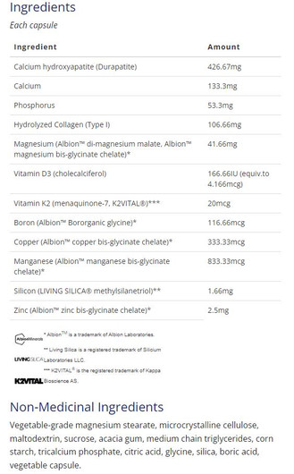 CanPrev Healthy Bones MCHA 240 Veg Capsules-ingredients