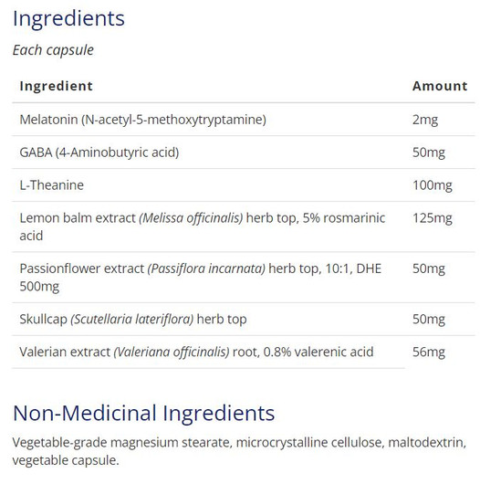 CanPrev Sleep-Reset Melatonin 90 Veg Capsules-ingredients