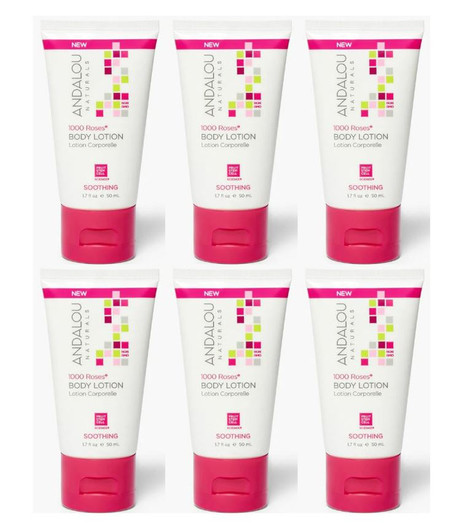 Andalou Naturals 1000 Roses Soothing Body Lotion 6 x 50ml