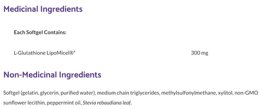 Bioclinic Naturals Glutathione LipoMicel Ingredients