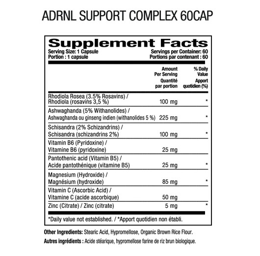 Adëeva Adrnl Support 60 Capsules-ingredients