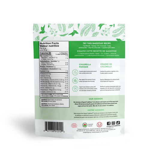 Organic Traditions Chlorella Powder-nutrition facts