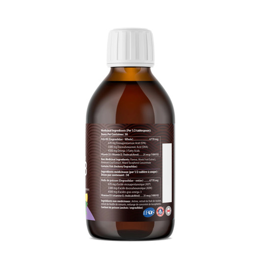 AquaOmega High DHA 5X Ultimate Strength Grape Flavoured 450 ml-ingredients
