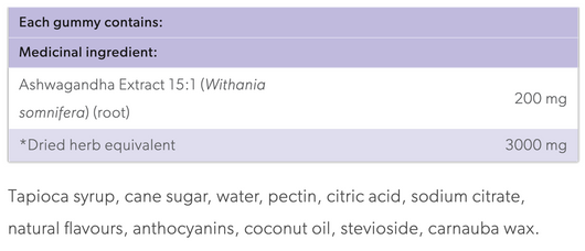 Preferred Nutrition Ashwagandha Gummies - Ingredients