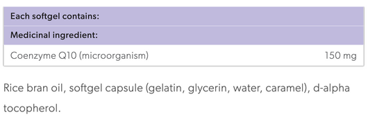 Preferred Nutrition Coenzyme Q10 150 mg 180 Softgels - Ingredients