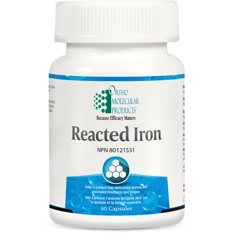 Ortho Molecular Products Reacted Iron 60 Capsules