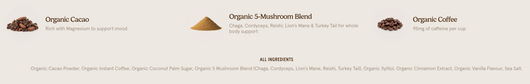 Organic Traditions Mocha Mushroom Coffee Ingredients