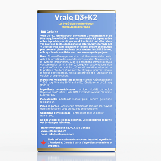 LeafSource Real D3 and K2 Benefits ( French)