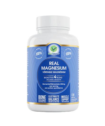 LeafSource Real Magnesium BioActive 4 Blend 120 Veg Capsules